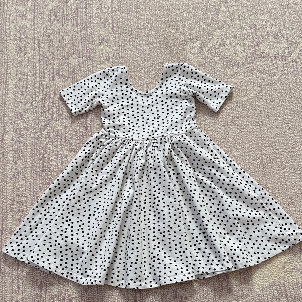 Alice + Ames Black and White Polka Dot Kids Ballet Dress